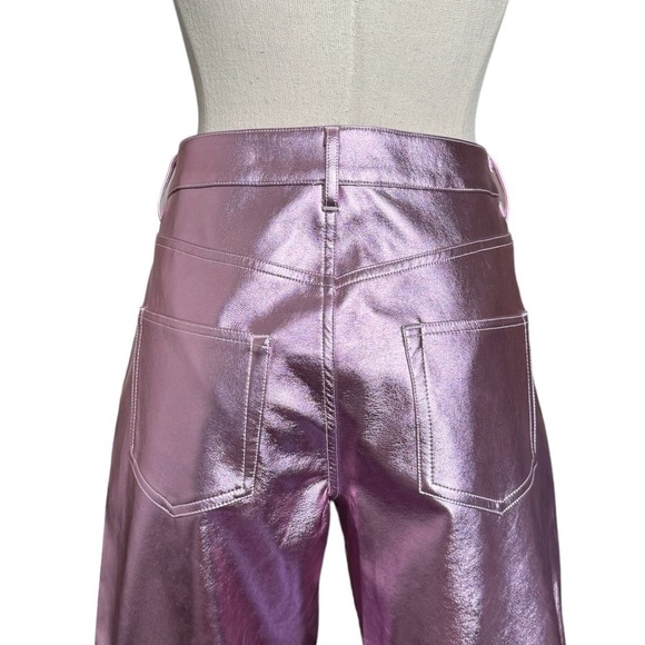 NWT ALIX NYC Jay Vegan Leather Straight-Leg Pants in Pink Size: 8 - Picture 11 of 17